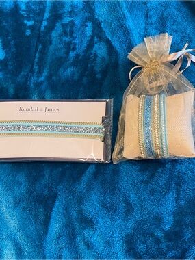 NEW Kendall & James Aqua Blue Beaded Bracelet Set